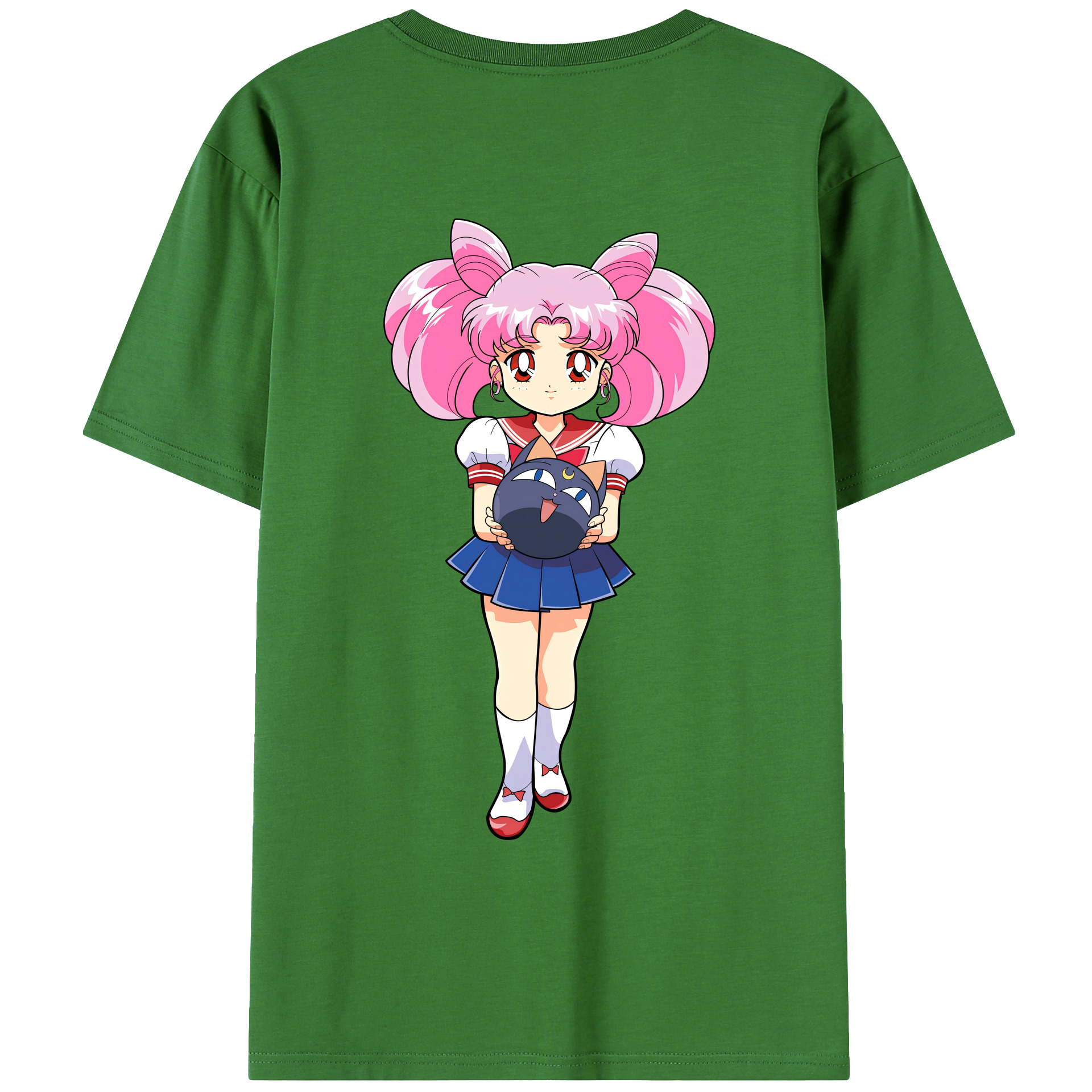（画像用） 美少女戦士セーラームーン ちびうさ Sailor Moon Chibiusa Tsukino Usagi Small Lady Serenity レディース半袖Tシャツ(バックプリント)